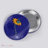 Down Syndrome Awareness Butterfly Sunflower Button thumb 0