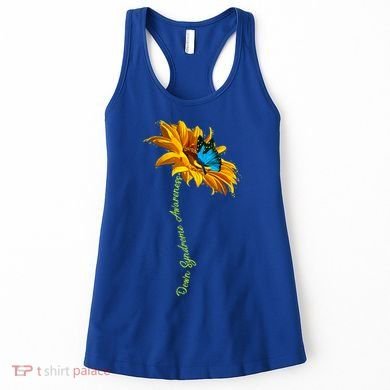 Down Syndrome Awareness Butterfly Sunflower Women's Tank Top