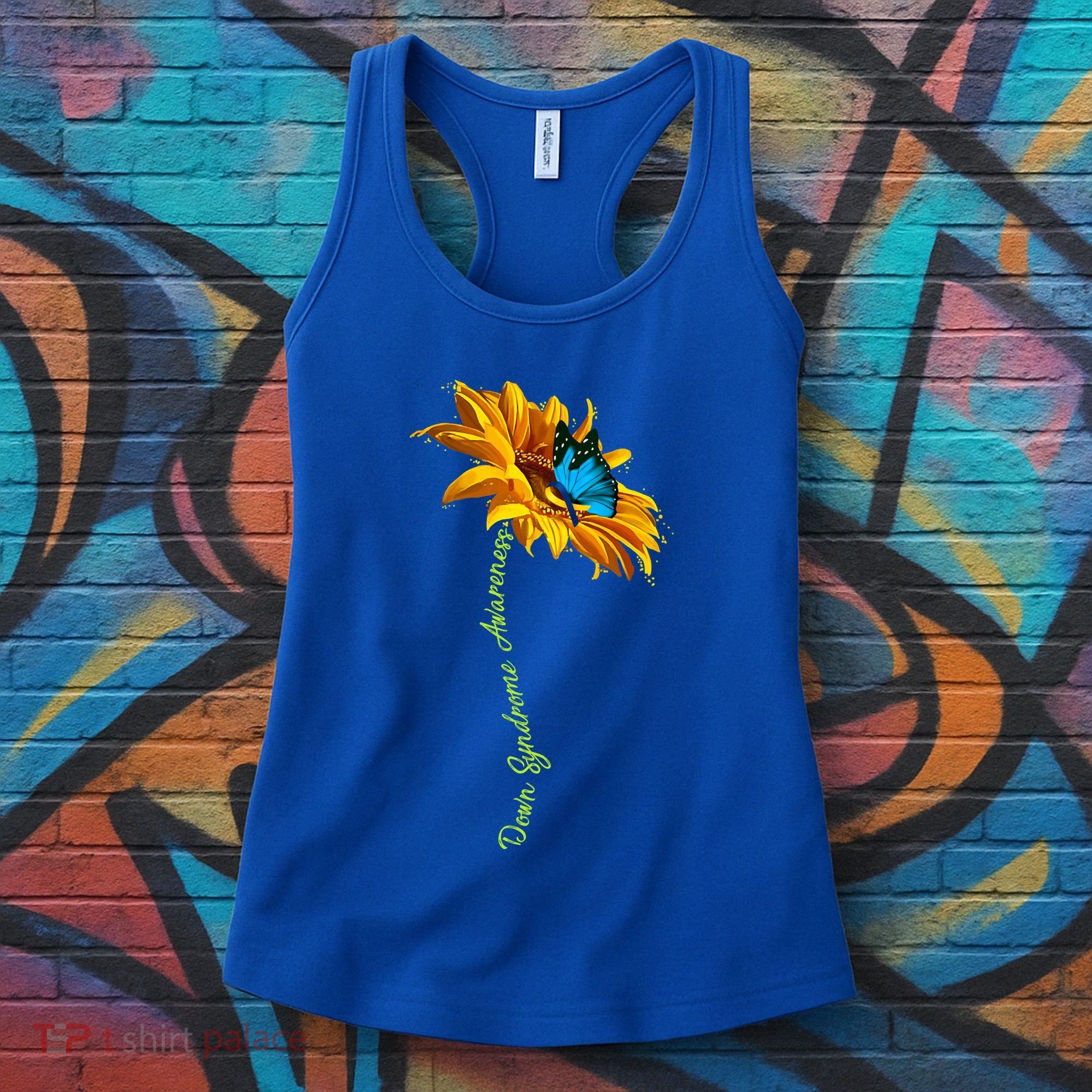 Down Syndrome Awareness Butterfly Sunflower Women's Tank Top