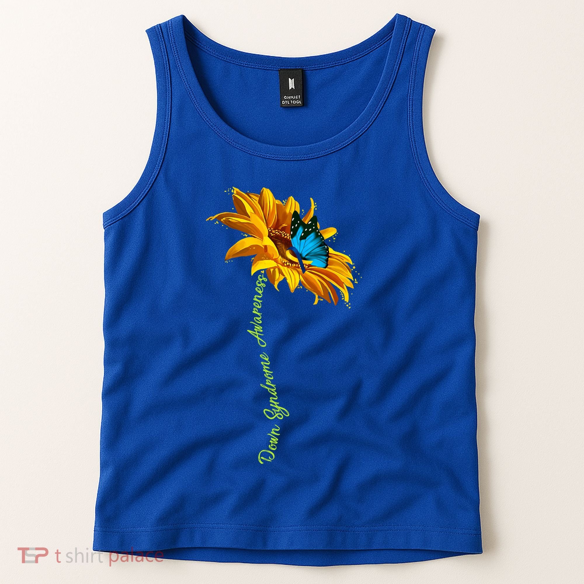 Down Syndrome Awareness Butterfly Sunflower Tank Top