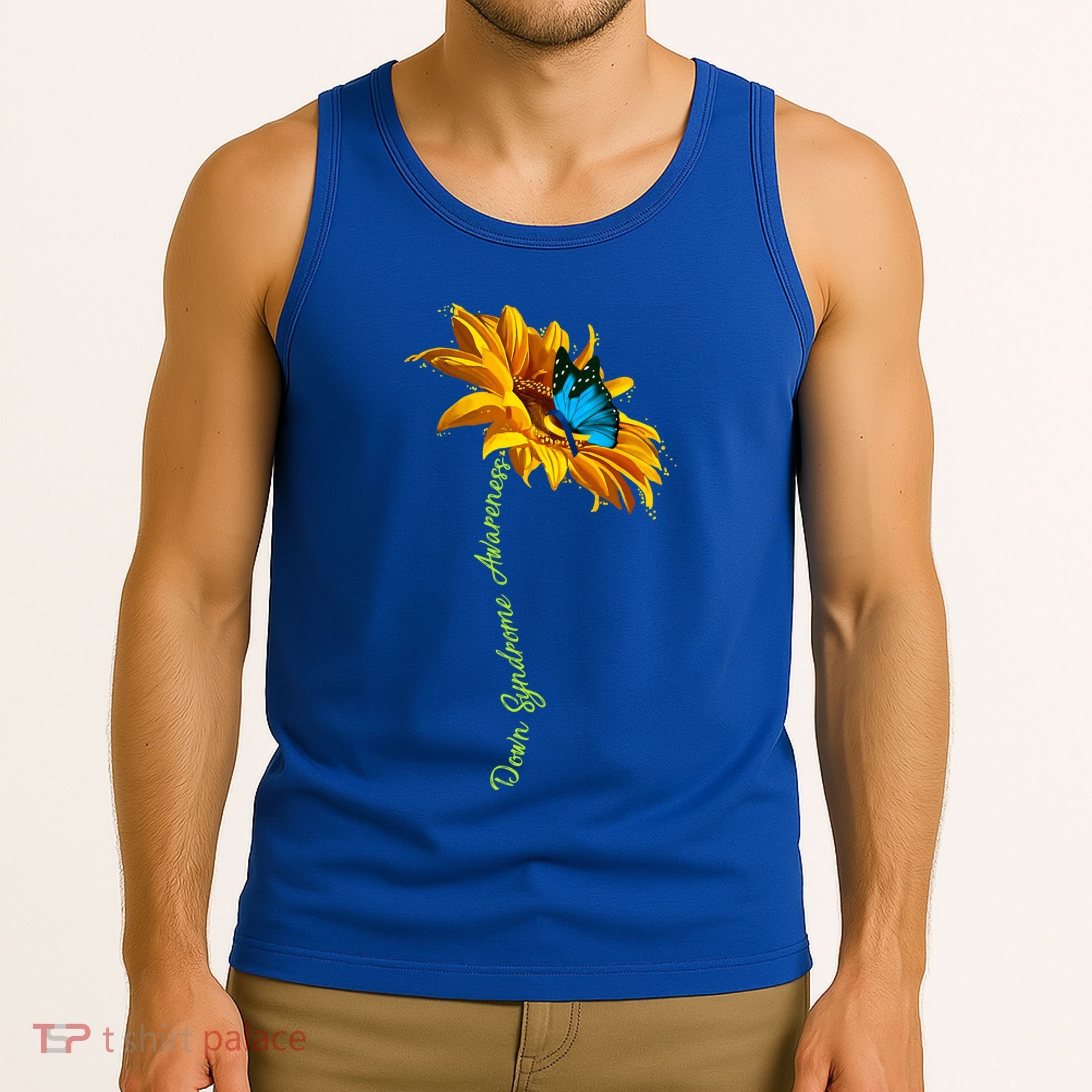 Down Syndrome Awareness Butterfly Sunflower Tank Top