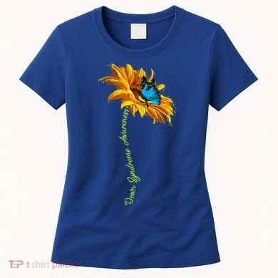 Down Syndrome Awareness Butterfly Sunflower Women's T-Shirt