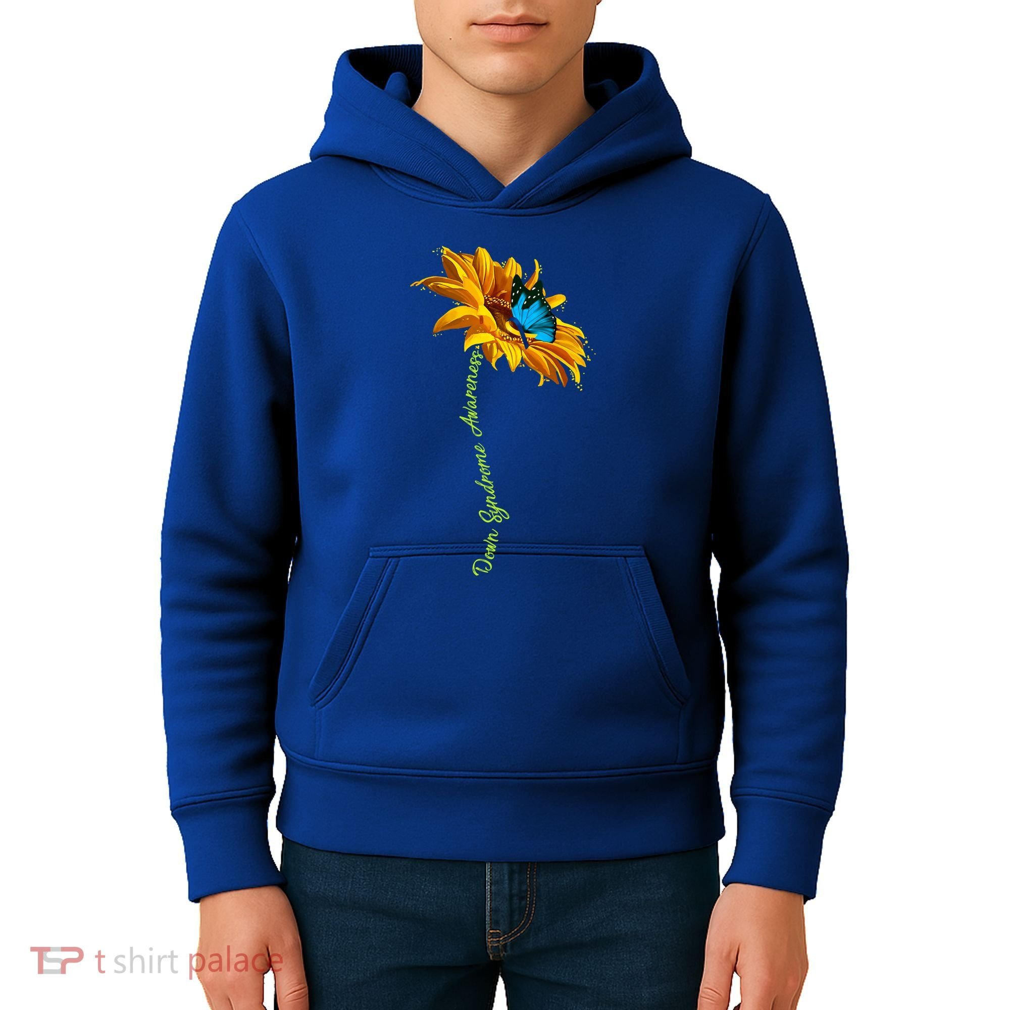 Down Syndrome Awareness Butterfly Sunflower Kids Hoodie