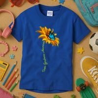 Down Syndrome Awareness Butterfly Sunflower Kids T-Shirt thumb 3