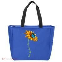 Down Syndrome Awareness Butterfly Sunflower Tote Bag thumb 0
