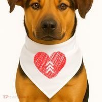 Down Syndrome Awareness Heart USA-Made Doggie Bandana thumb 1