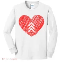 Down Syndrome Awareness Heart Kids Long Sleeve Shirt thumb 0