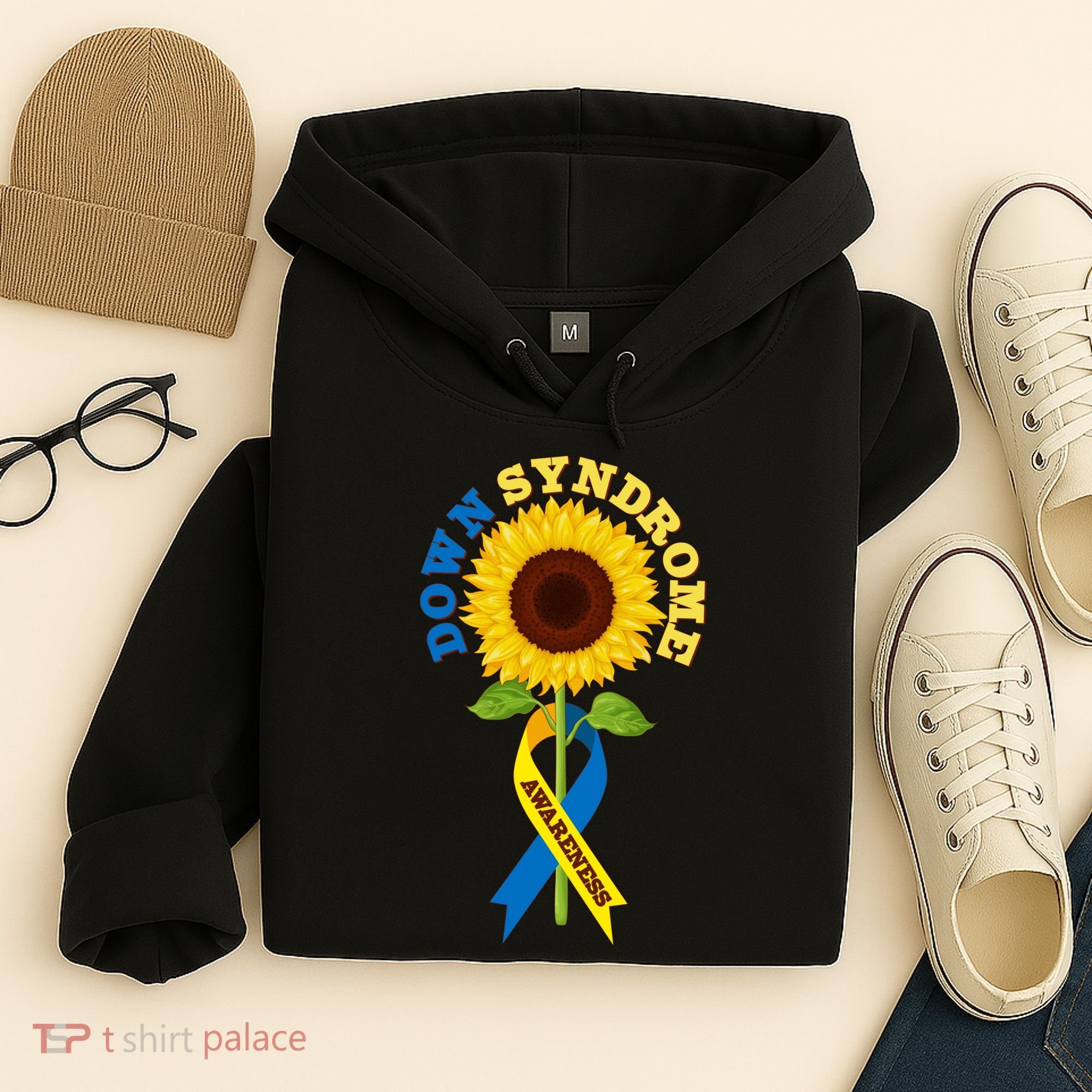 Down Syndrome Awareness Sunflower Ribbon Hoodie