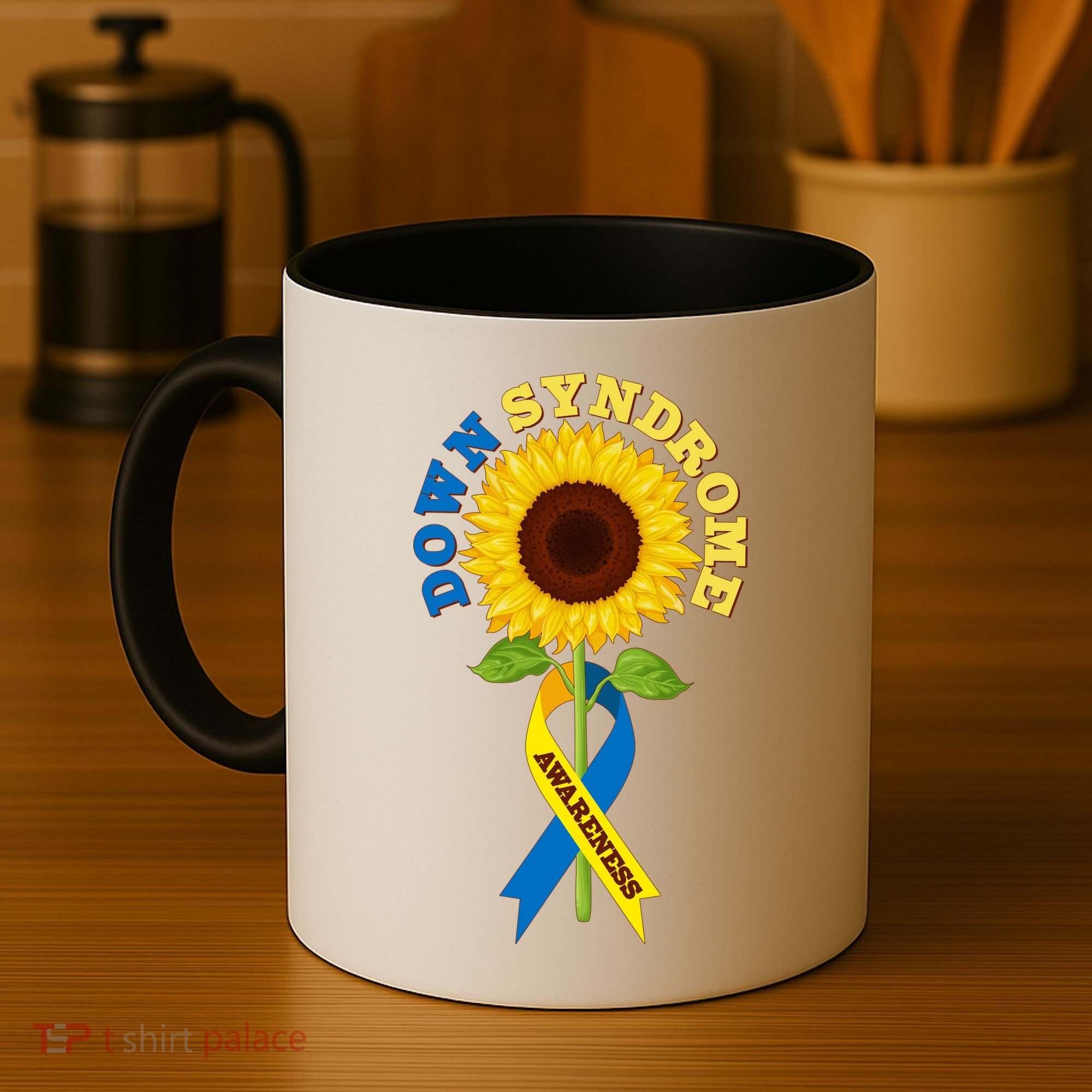 Down Syndrome Awareness Sunflower Ribbon Coffee Mug