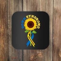 Down Syndrome Awareness Sunflower Ribbon Coaster thumb 0