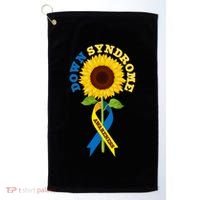 Down Syndrome Awareness Sunflower Ribbon Golf Towel thumb 0