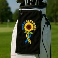 Down Syndrome Awareness Sunflower Ribbon Golf Towel thumb 2