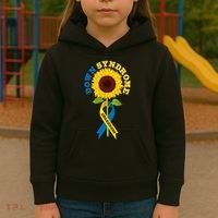Down Syndrome Awareness Sunflower Ribbon Kids Hoodie thumb 3