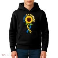 Down Syndrome Awareness Sunflower Ribbon Kids Hoodie thumb 4