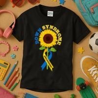 Down Syndrome Awareness Sunflower Ribbon Kids T-Shirt thumb 3