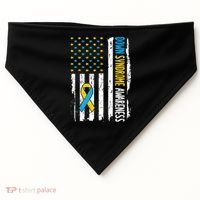 Down Syndrome Awareness American Flag T21 Down Syndrome USA-Made Doggie Bandana thumb 0