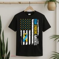 Down Syndrome Awareness American Flag T21 Down Syndrome T-Shirt thumb 2