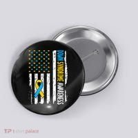 Down Syndrome Awareness American Flag T21 Down Syndrome Button thumb 0