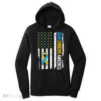Down Syndrome Awareness American Flag T21 Down Syndrome Women's Hoodie thumb 0