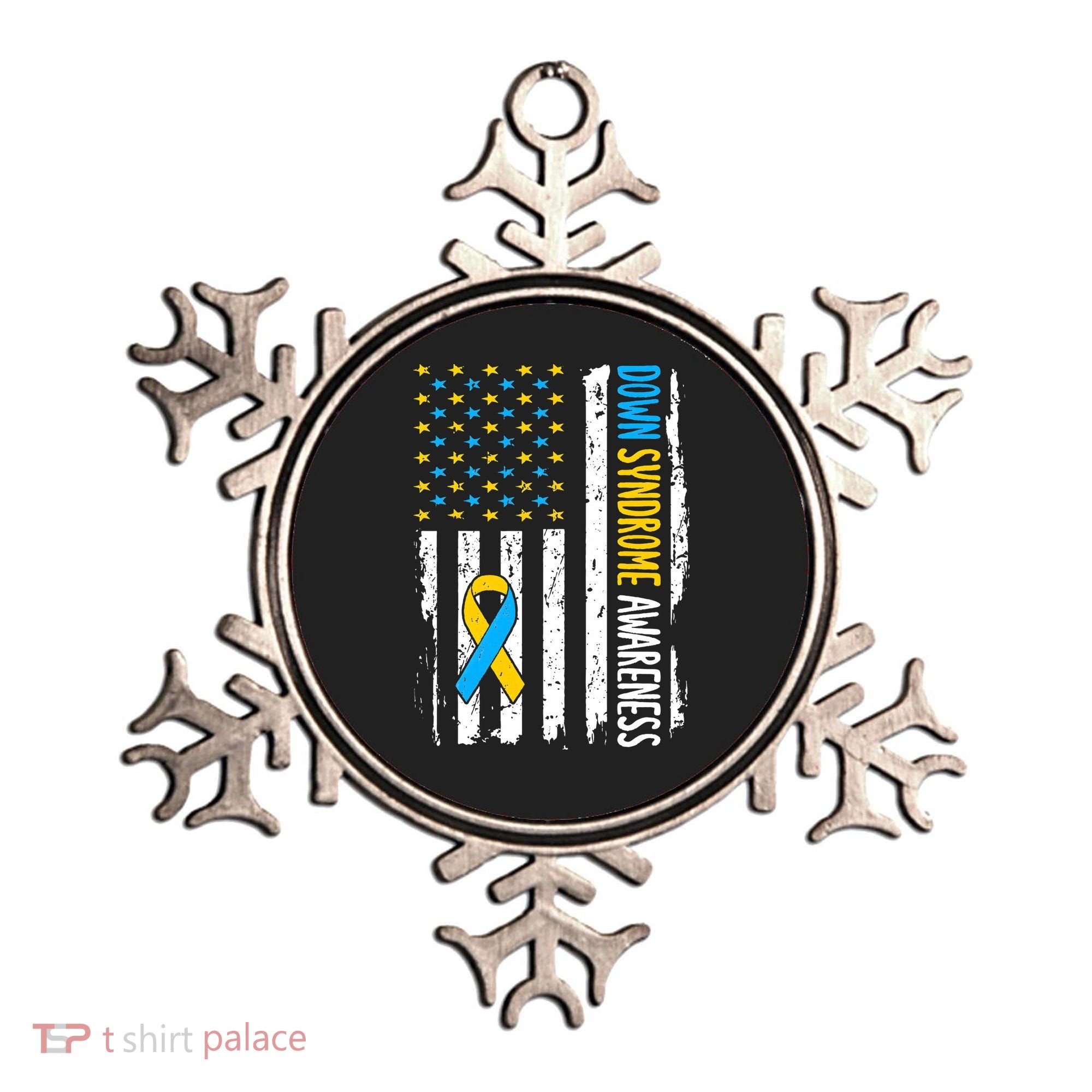 Down Syndrome Awareness American Flag T21 Down Syndrome Ornament