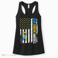 Down Syndrome Awareness American Flag T21 Down Syndrome Women's Tank Top thumb 0