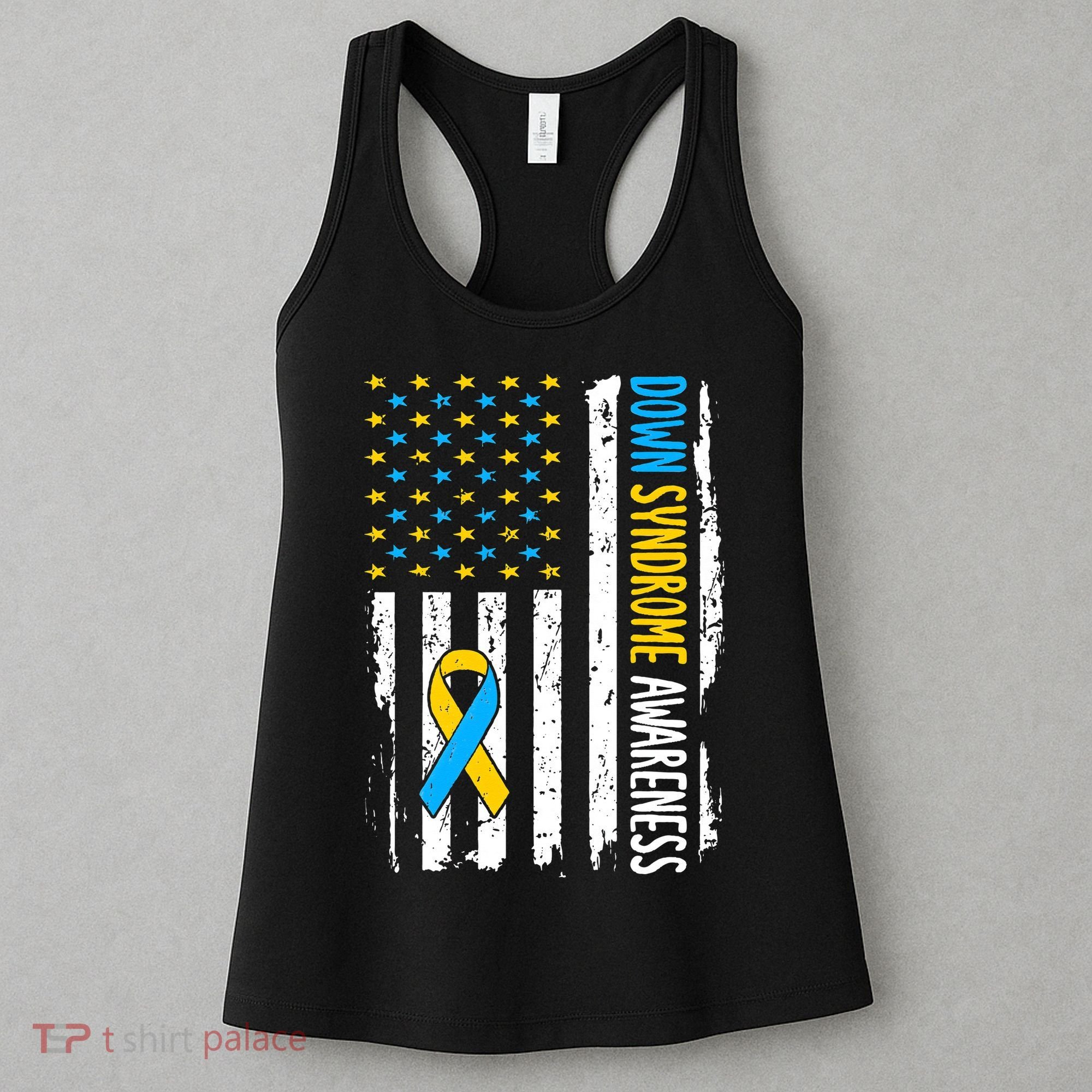 Down Syndrome Awareness American Flag T21 Down Syndrome Women's Tank Top