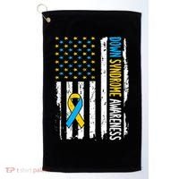Down Syndrome Awareness American Flag T21 Down Syndrome Golf Towel thumb 0