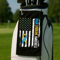 Down Syndrome Awareness American Flag T21 Down Syndrome Golf Towel thumb 2
