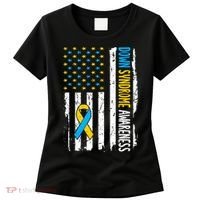 Down Syndrome Awareness American Flag T21 Down Syndrome Women's T-Shirt thumb 0
