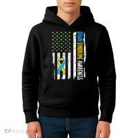 Down Syndrome Awareness American Flag T21 Down Syndrome Kids Hoodie thumb 4
