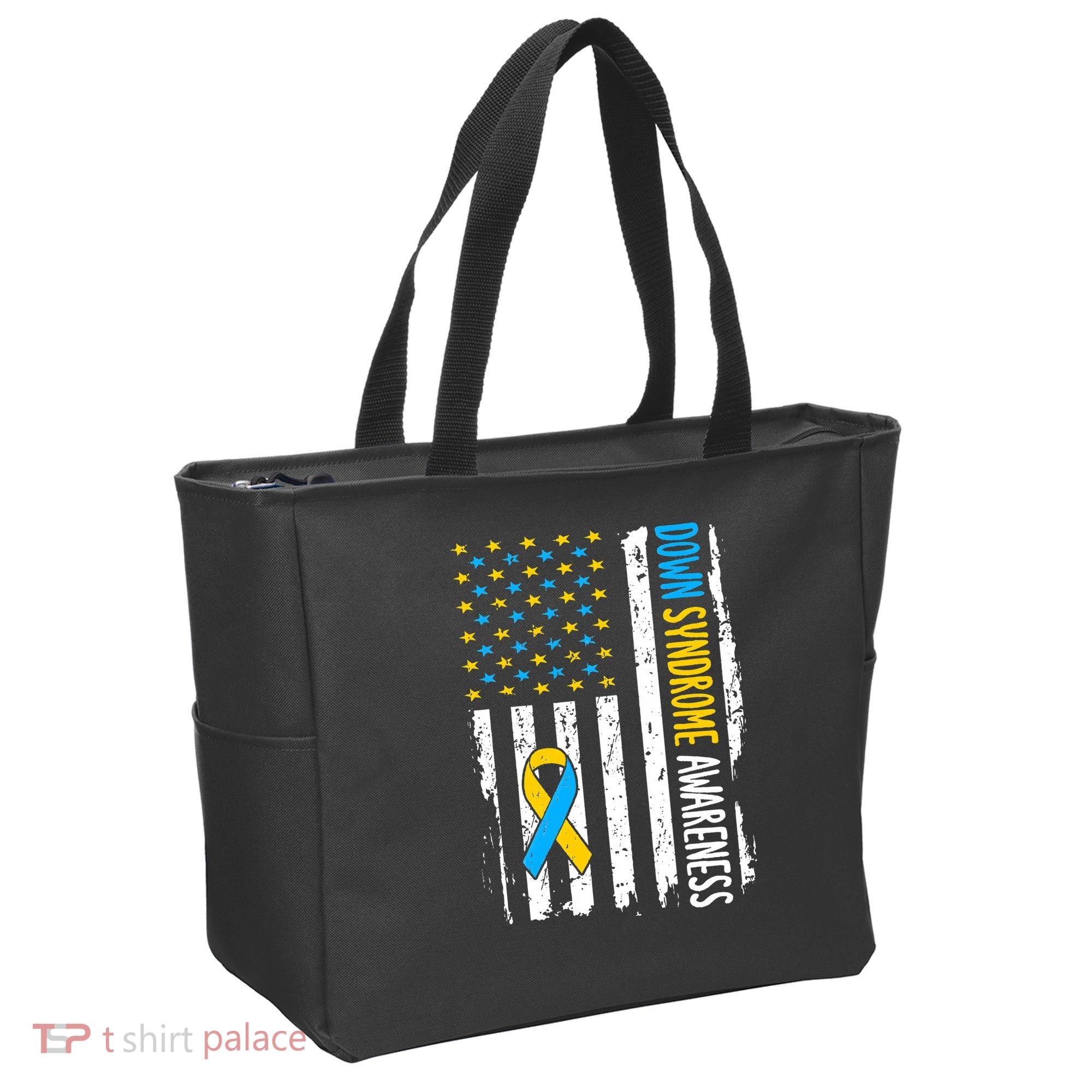 Down Syndrome Awareness American Flag T21 Down Syndrome Tote Bag