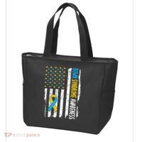 Down Syndrome Awareness American Flag T21 Down Syndrome Tote Bag thumb 3