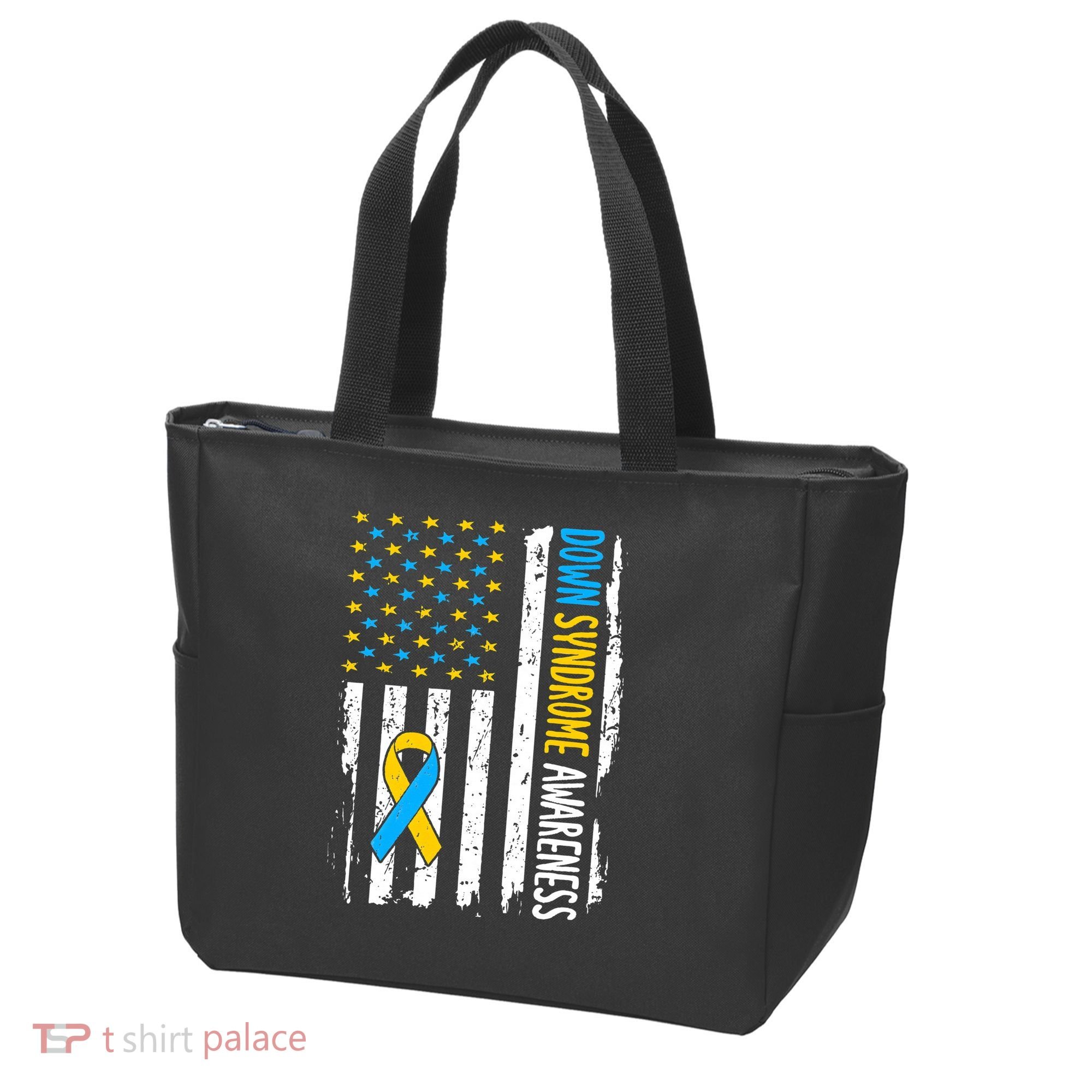 Down Syndrome Awareness American Flag T21 Down Syndrome Tote Bag