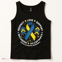 Down Syndrome Awareness Respect Love Support Inclusion Acceptance Tank Top thumb 2