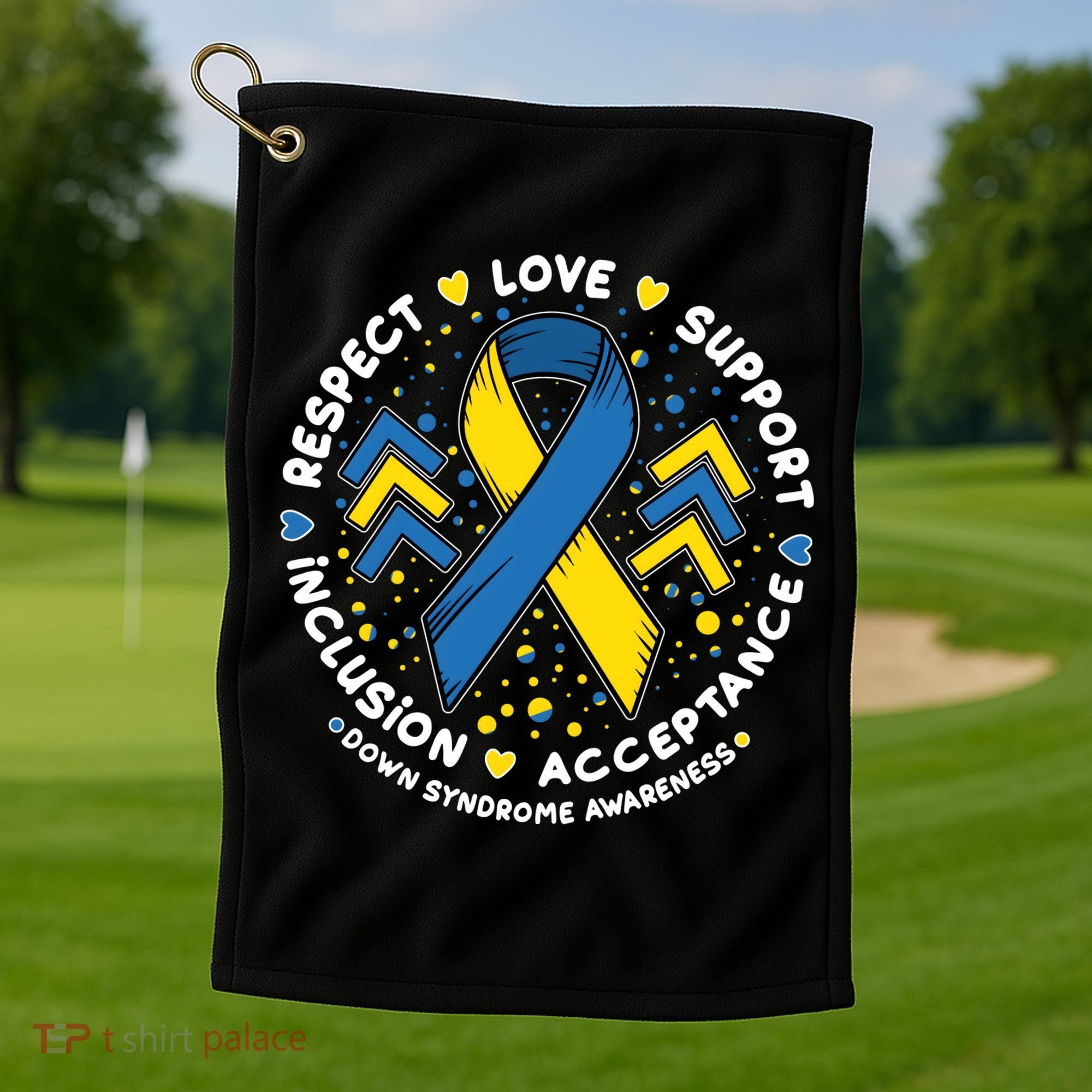 Down Syndrome Awareness Respect Love Support Inclusion Acceptance Golf Towel