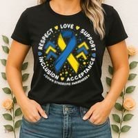Down Syndrome Awareness Respect Love Support Inclusion Acceptance Women's T-Shirt thumb 2