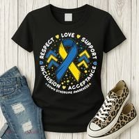 Down Syndrome Awareness Respect Love Support Inclusion Acceptance Women's T-Shirt thumb 3