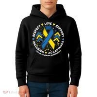 Down Syndrome Awareness Respect Love Support Inclusion Acceptance Kids Hoodie thumb 4