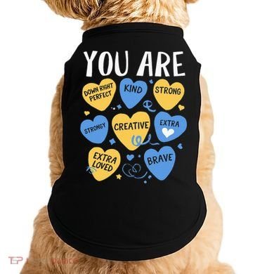 Down Syndrome Awareness Positive Candy Heart  Doggie Tank