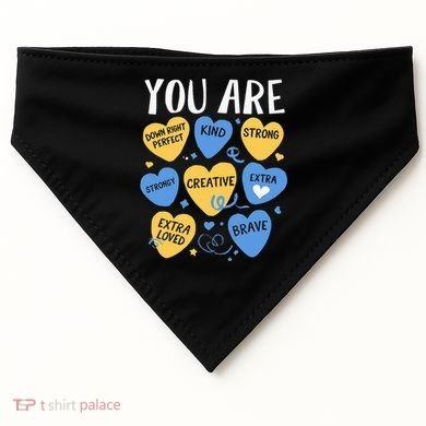 Down Syndrome Awareness Positive Candy Heart  USA-Made Doggie Bandana