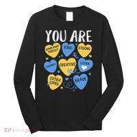 Down Syndrome Awareness Positive Candy Heart  Long Sleeve Shirt thumb 0