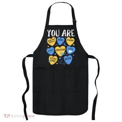 Down Syndrome Awareness Positive Candy Heart  Apron