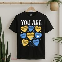 Down Syndrome Awareness Positive Candy Heart  T-Shirt thumb 2