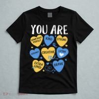 Down Syndrome Awareness Positive Candy Heart  T-Shirt thumb 5