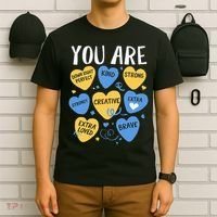 Down Syndrome Awareness Positive Candy Heart  T-Shirt thumb 6