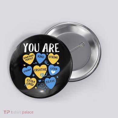 Down Syndrome Awareness Positive Candy Heart  Button