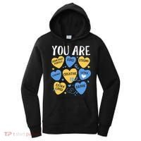 Down Syndrome Awareness Positive Candy Heart  Women's Hoodie thumb 0