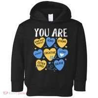 Down Syndrome Awareness Positive Candy Heart  Toddler Hoodie thumb 0