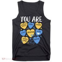 Down Syndrome Awareness Positive Candy Heart  Tank Top thumb 0