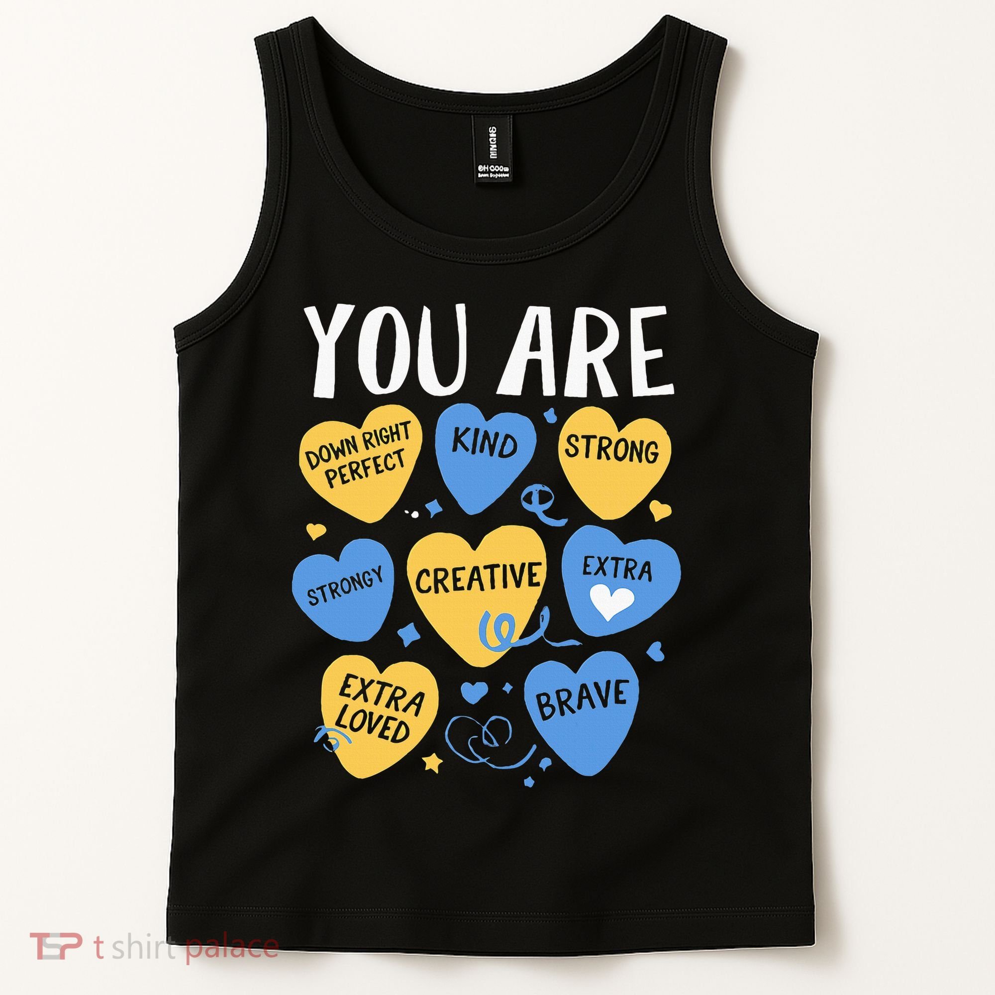 Down Syndrome Awareness Positive Candy Heart  Tank Top
